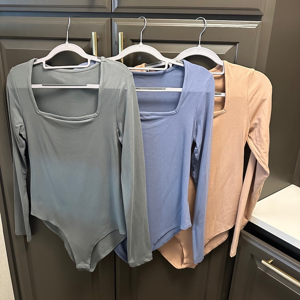 Set of 3 Long sleeve Bodysuits-Size Large